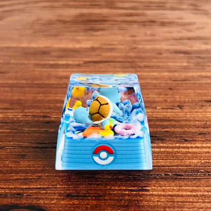 Teclas personalizadas de Squirtle 1U, tecla de Pokémon, linda tecla de Squirtle FILCO, tecla de anime Artisan, teclas Cherry MX