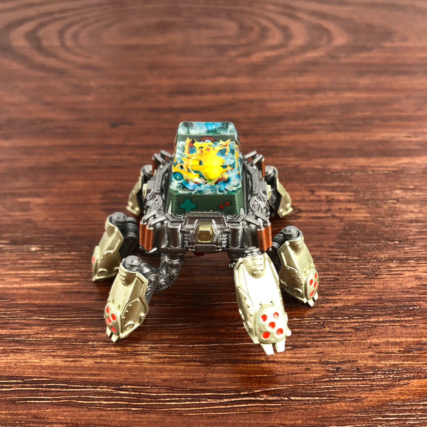 Resin keycap transporter mecha keycap display stand ornaments keycap storage device mecha decorations,Light gold