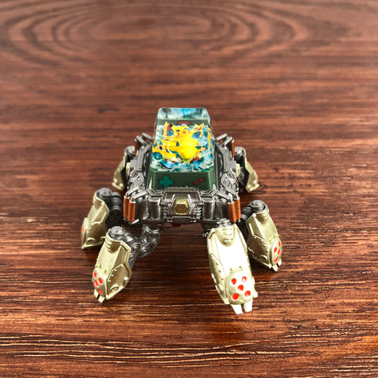 Resin keycap transporter mecha keycap display stand ornaments keycap storage device mecha decorations,Light gold