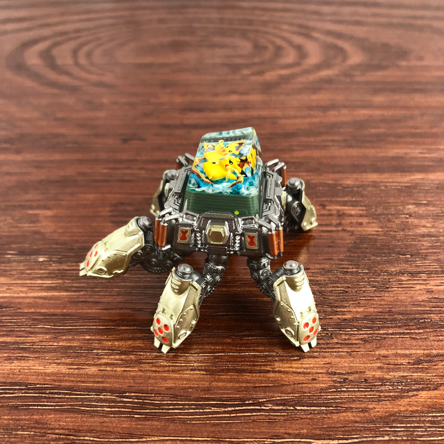Resin keycap transporter mecha keycap display stand ornaments keycap storage device mecha decorations,Light gold