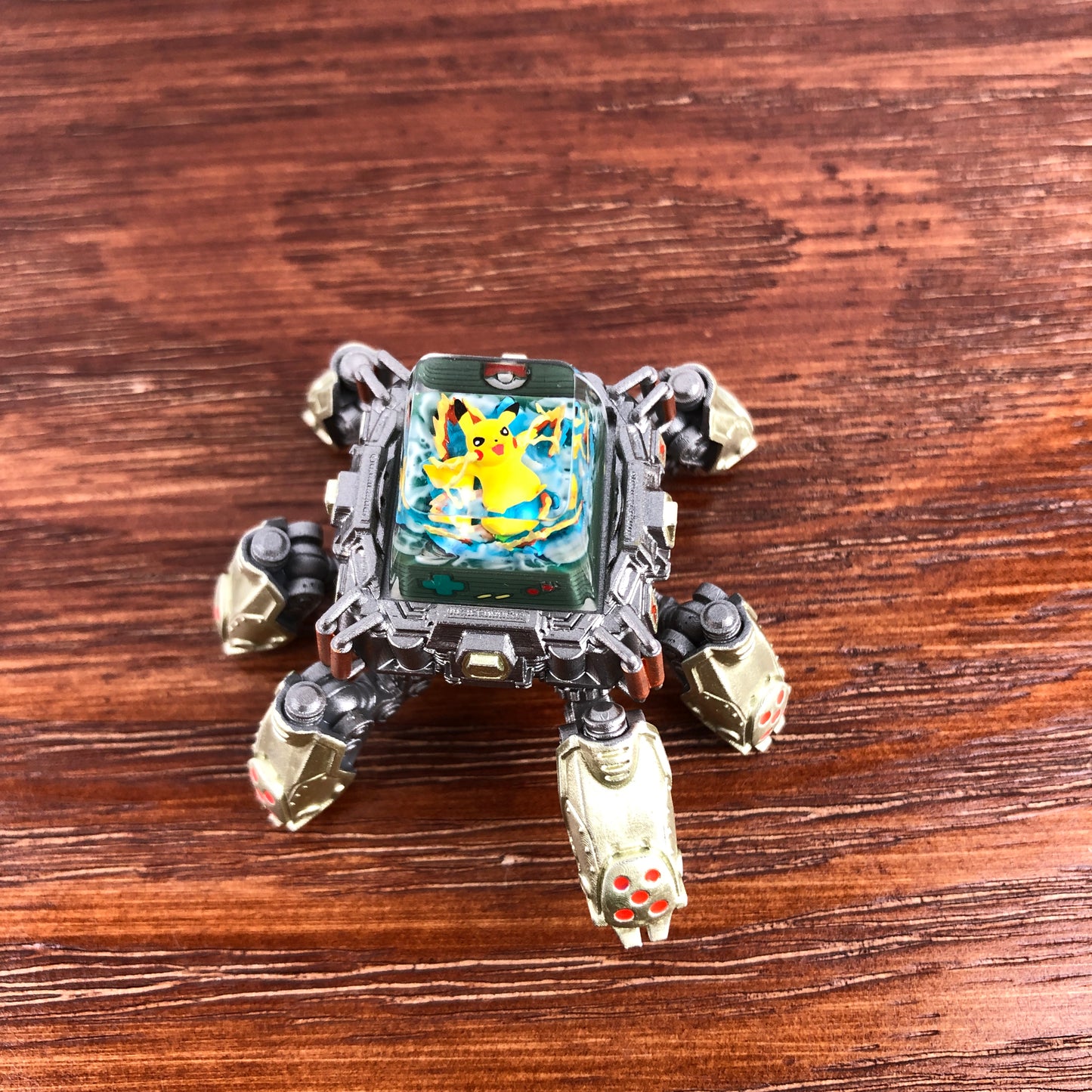 Resin keycap transporter mecha keycap display stand ornaments keycap storage device mecha decorations,Light gold