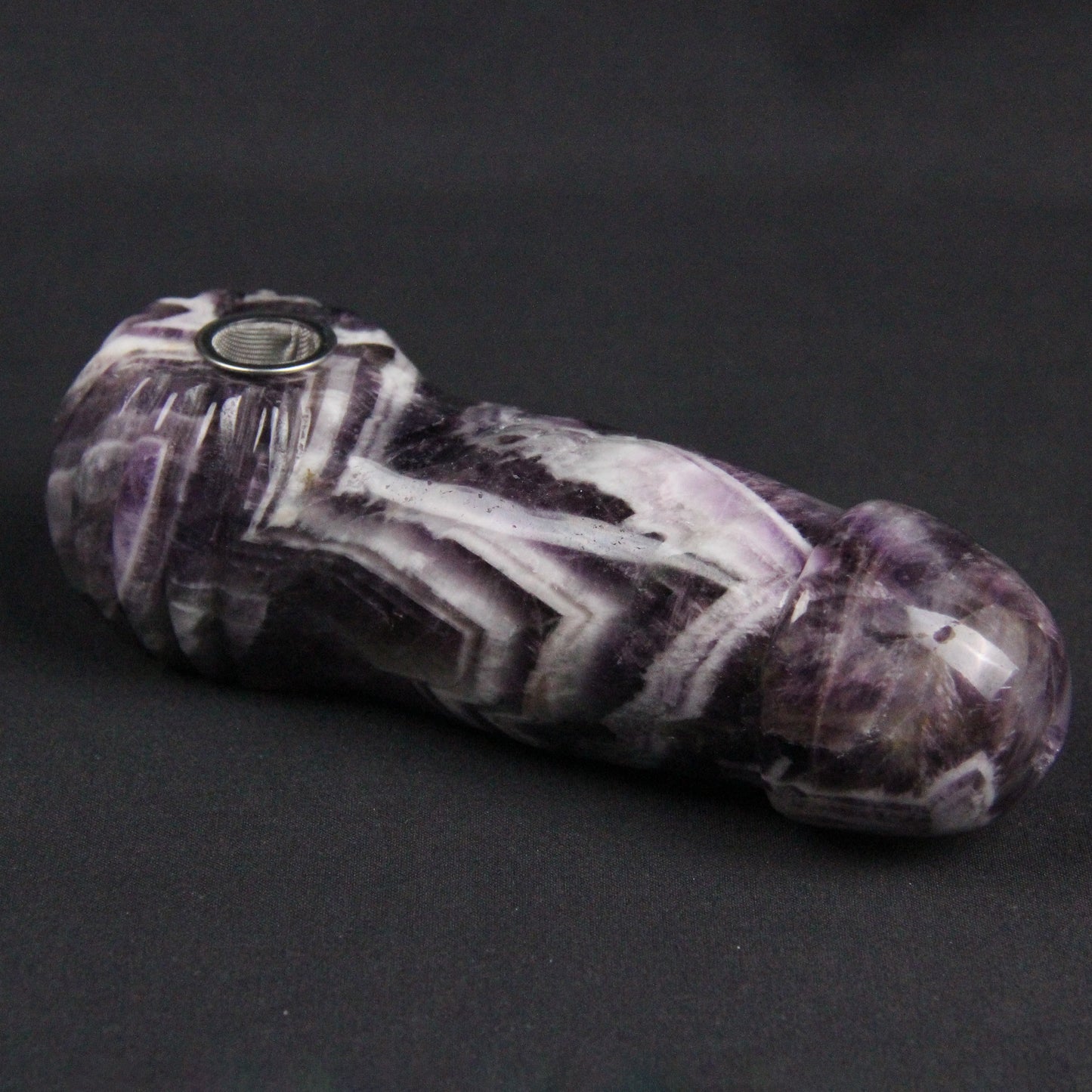 Pipa de fumar de fantasía con forma de genital de amatista
