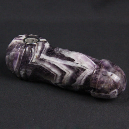 Pipa de fumar de fantasía con forma de genital de amatista