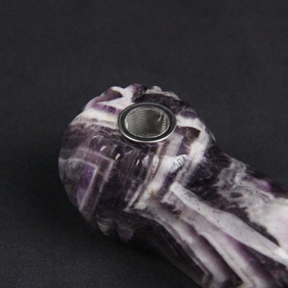 Pipa de fumar de fantasía con forma de genital de amatista