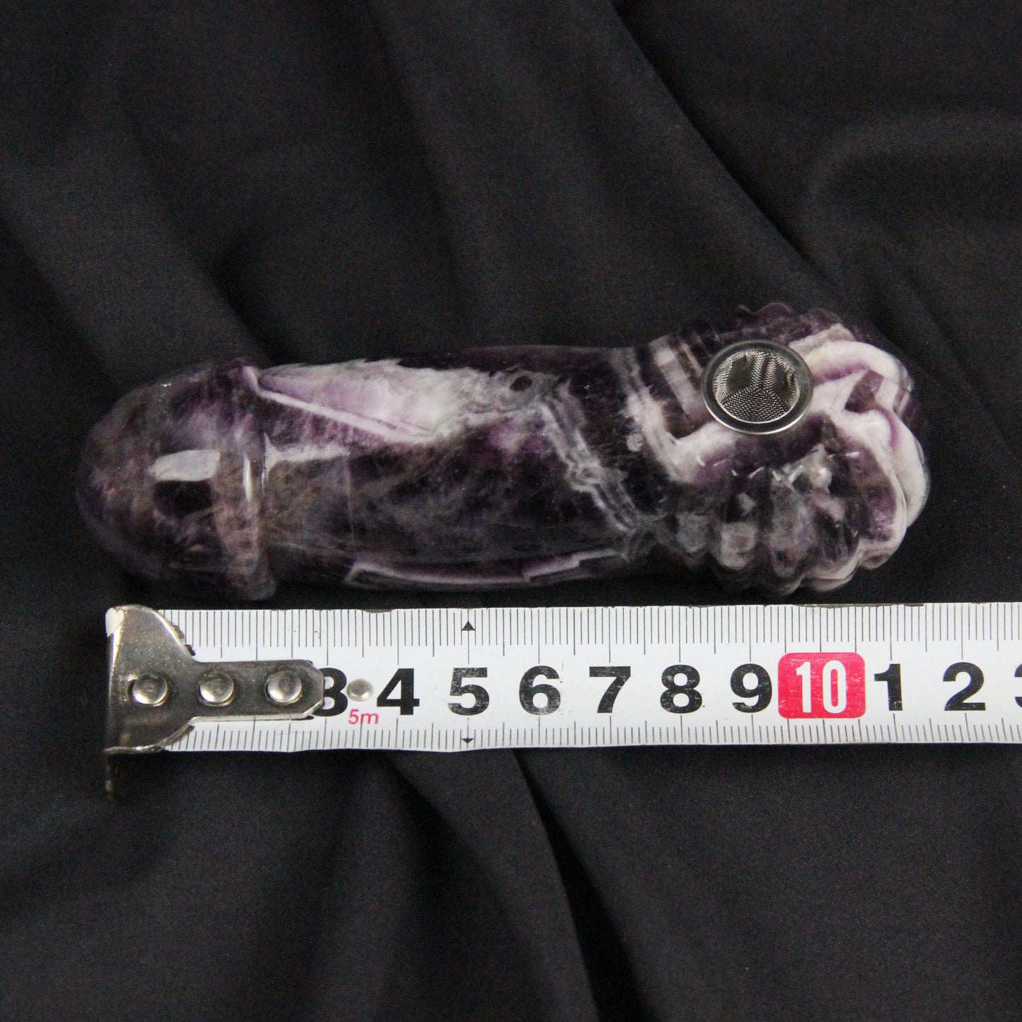 Pipa de fumar de fantasía con forma de genital de amatista