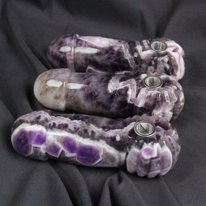 Pipa de fumar de fantasía con forma de genital de amatista