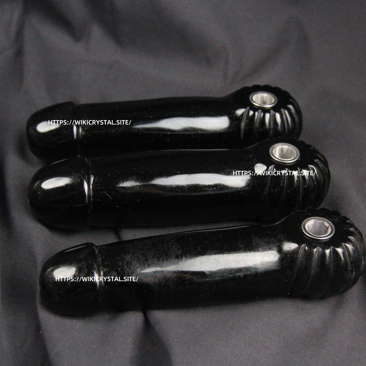 Obsidian Crystal Penis Pipe
