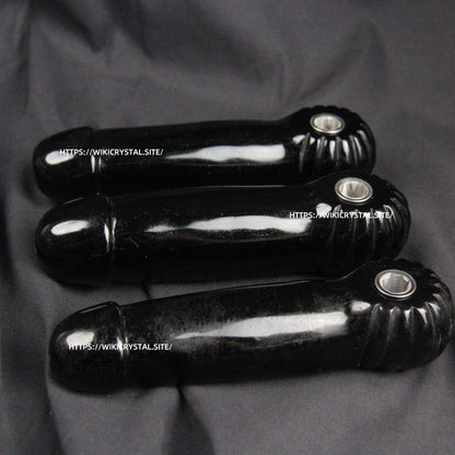 Obsidian Crystal Penis Pipe