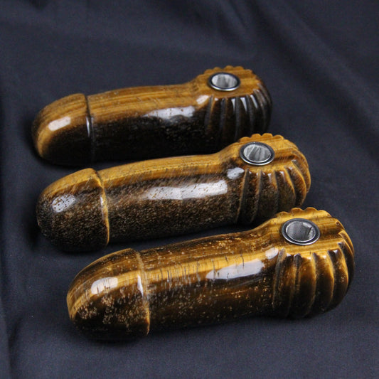 Tiger's eye phallic pipe