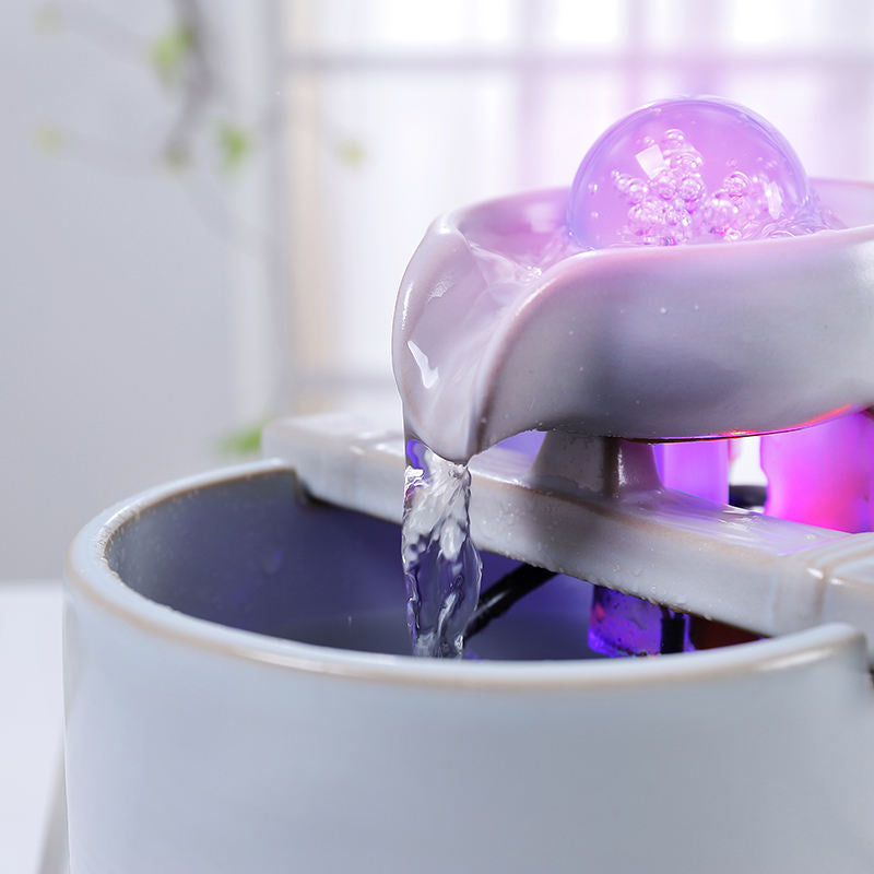 Indoor Small Decoration Desktop Fortune Fountain Tabletop Living Room Office Decorative Ornament