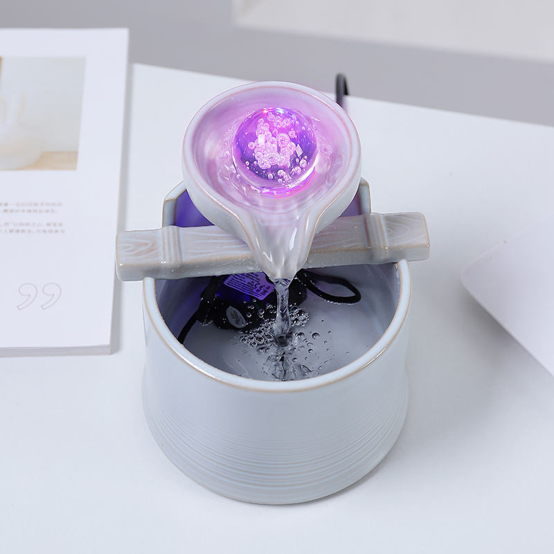 Indoor Small Decoration Desktop Fortune Fountain Tabletop Living Room Office Decorative Ornament