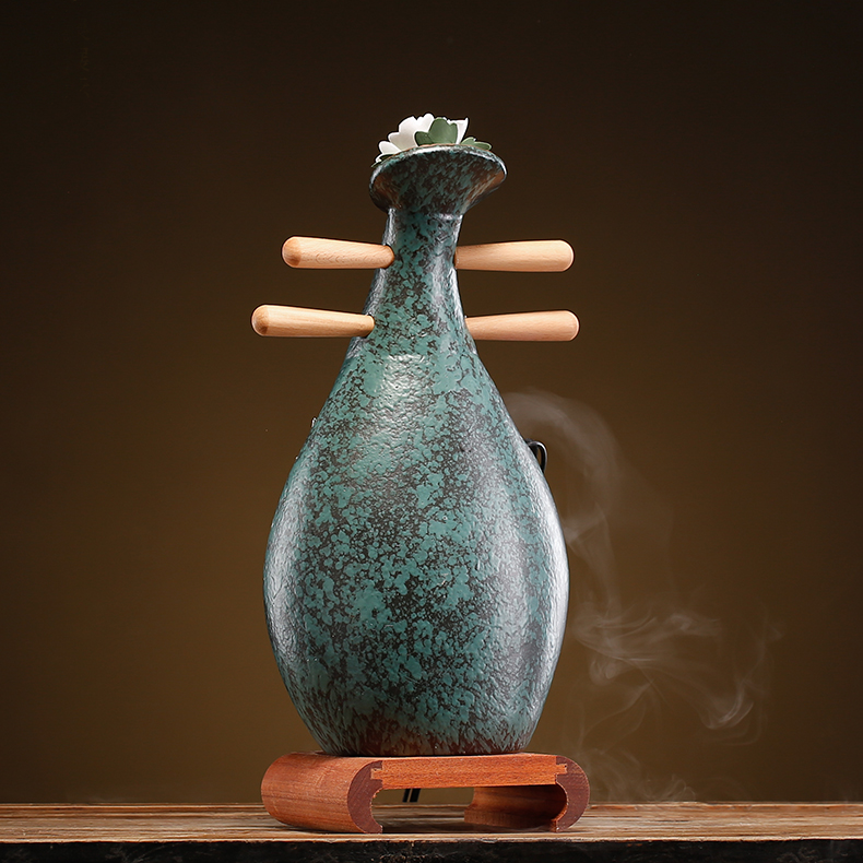 New Chinese Traditional Pipa Flowing Water Fountain Housewarming Decor Desktop Ornament Opening Gift
