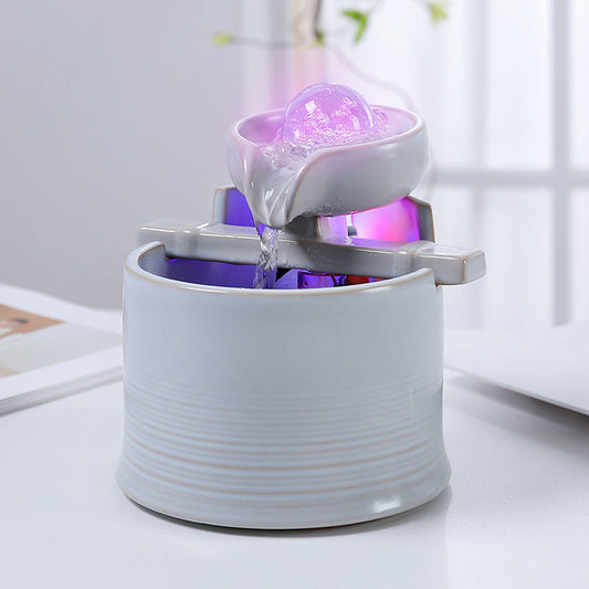 Indoor Small Decoration Desktop Fortune Fountain Tabletop Living Room Office Decorative Ornament