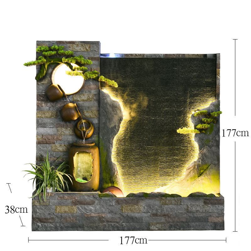 CHENYISHI Large Rockery Water Curtain Wall Flowing