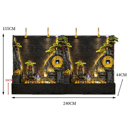 CHENYISHI Water Curtain Wall Rockery Flowing Water Fountain Landscape Water Feature Wall Wealth-promoting Ornaments Home Decor
