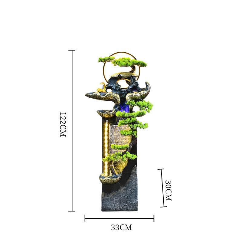 CHENYISHI New Chinese-style Hotel Villa Lobby Fortune-enhancing Ornaments Large Water Curtain Wall Flowing Water Fountain Entrance Decor