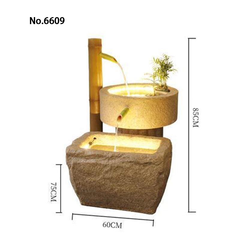 CHENYISHI Pastoral Japanese Water Fountain Sandstone Yard Landscape Courtyard Fish Pond Flowing Water Ornaments Rockery Fountain