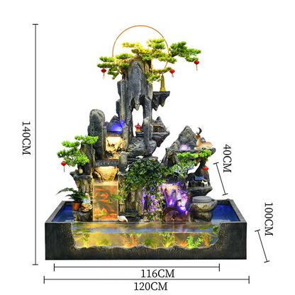 CHENYISHI Large Rockery Flowing Water Floor-to-ceiling Fountain Indoor Entrance Living Room Fortune-making Courtyard Garden Fish Tank