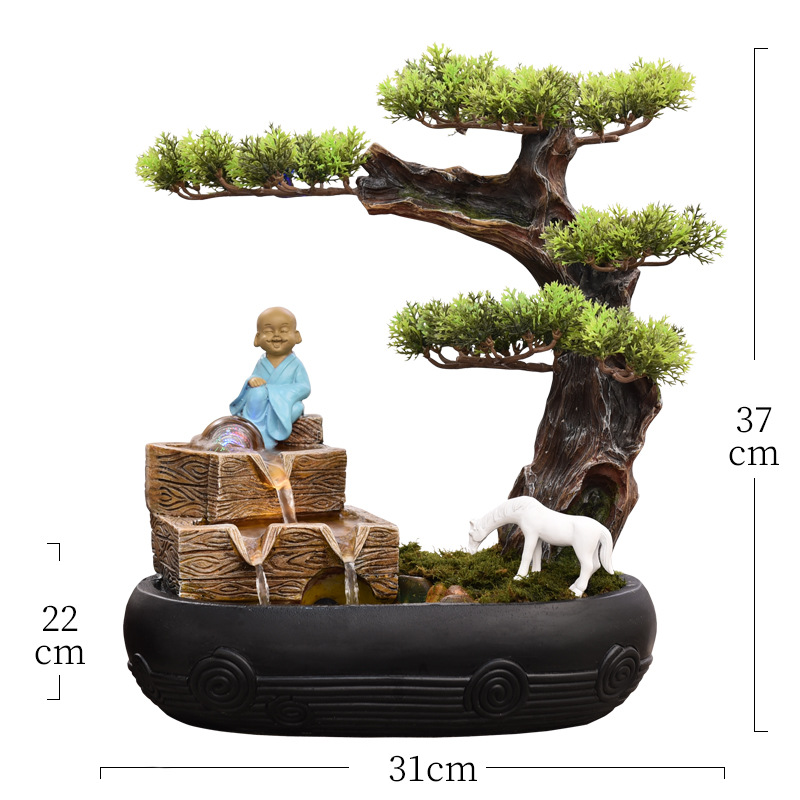 CHENYISHI Wholesale Chinese Style Rockery Flowing Water Fountain Bonsai Indoor Living Room Welcoming Pine Feng Shui Desktop Ornaments