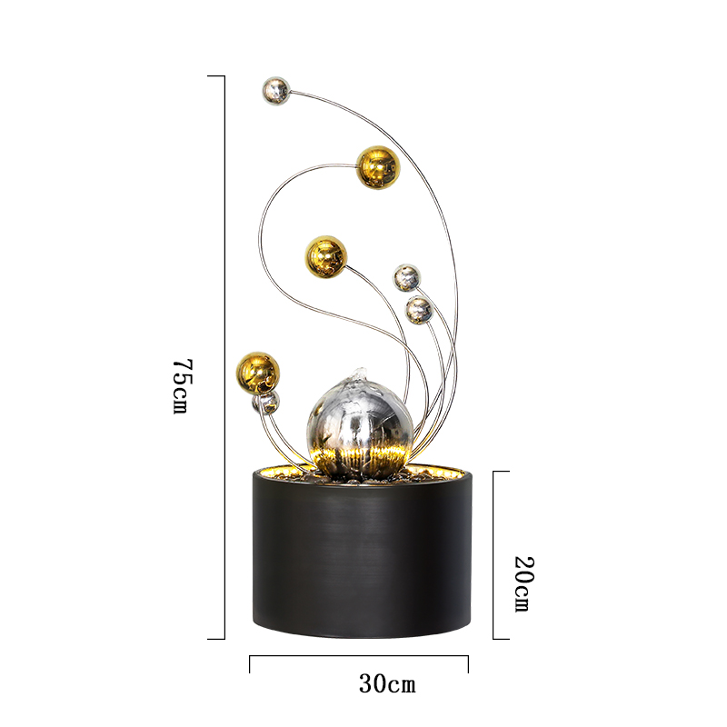 CHENYISHI Indoor Stainless Stele Water Fountain Lucky Light Luxury Flowing Water Ornaments Modern Wrought Iron Desktop Crafts
