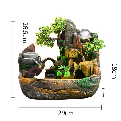 CHENYISHI Rockery Bonsai Living Room Indoor Landscape Fountain Flowing Water Wealth Ornaments Pastoral Fish Pond Gifts