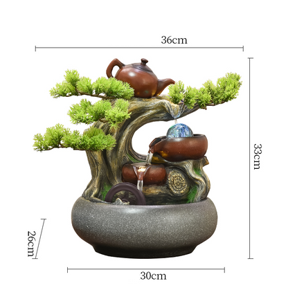 CHENYISHI Rockery Flowing Water To Make Money Alpine Waterwheel Circulating Water Office Living Room Decoration Fengshui Ornaments