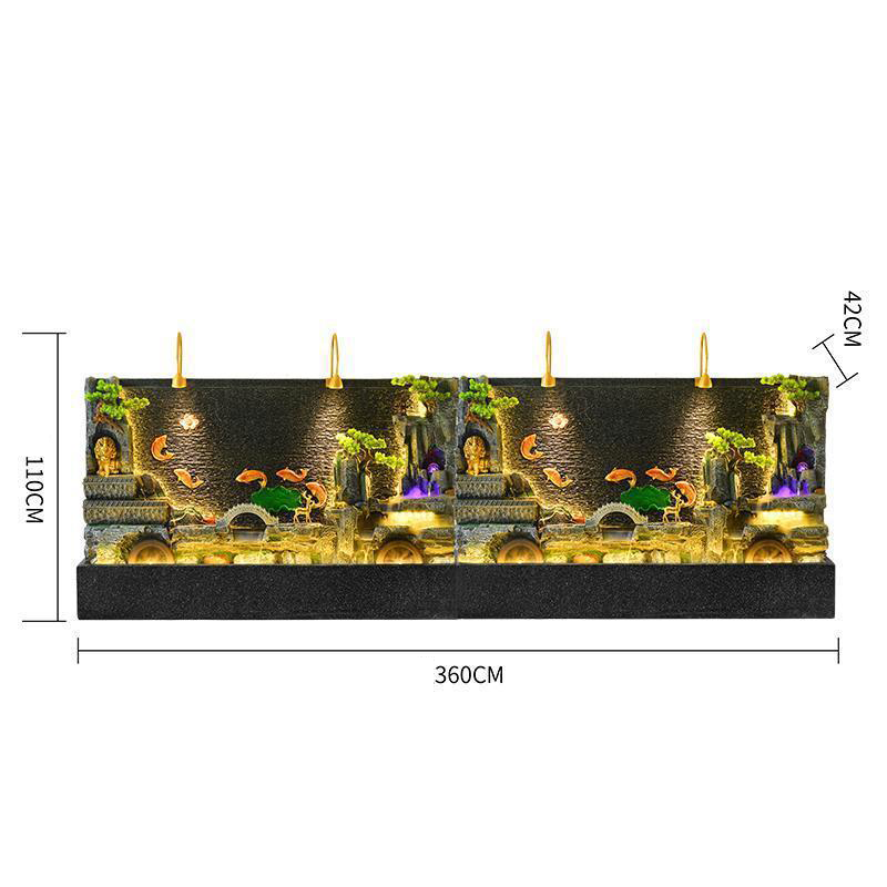 CHENYISHI Large New Chinese Flowing Water Screen Floor-to-ceiling Water Curtain Wall Gift Courtyard Club Decoration Garden Fountain