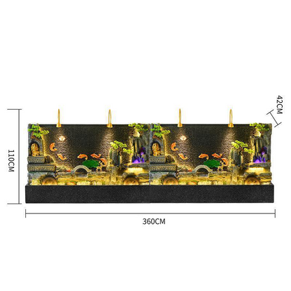 CHENYISHI Large New Chinese Flowing Water Screen Floor-to-ceiling Water Curtain Wall Gift Courtyard Club Decoration Garden Fountain