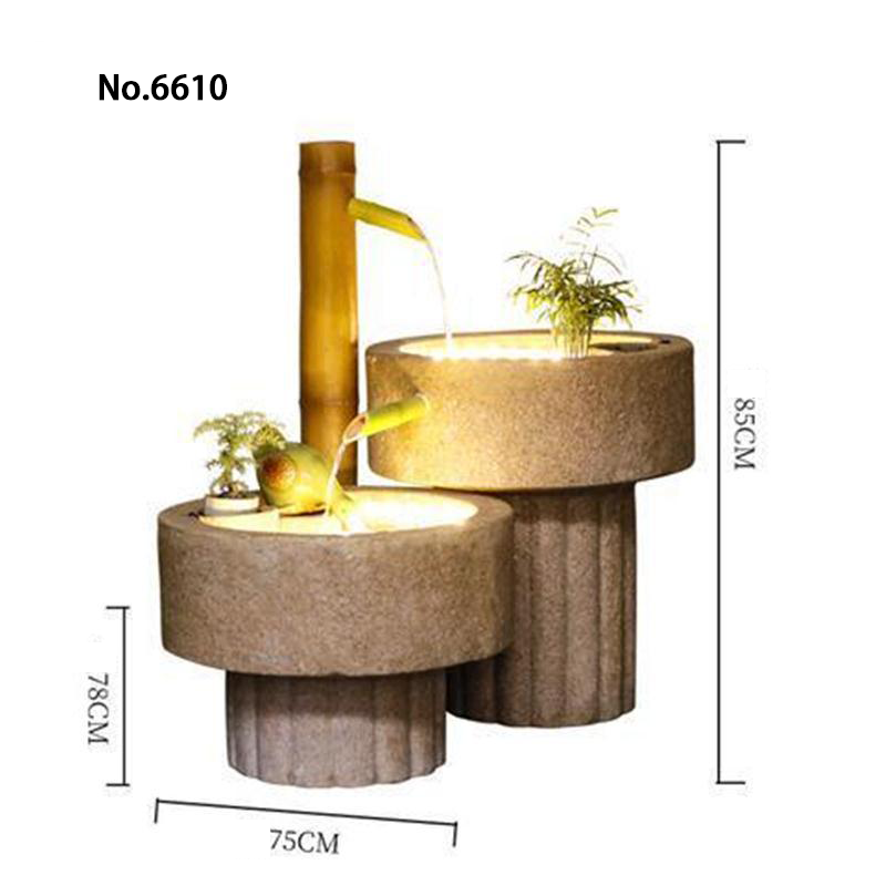 CHENYISHI Pastoral Japanese Water Fountain Sandstone Yard Landscape Courtyard Fish Pond Flowing Water Ornaments Rockery Fountain