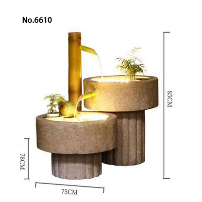 CHENYISHI Pastoral Japanese Water Fountain Sandstone Yard Landscape Courtyard Fish Pond Flowing Water Ornaments Rockery Fountain