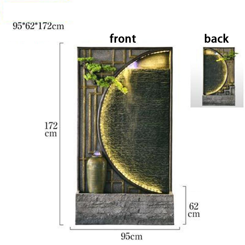 CHENYISHI Large Water Zen Fountain Pool Garden Waterscape B&B Landscaping Balcony Fish Pond Rockery Double-sided Flowing Water Ornaments