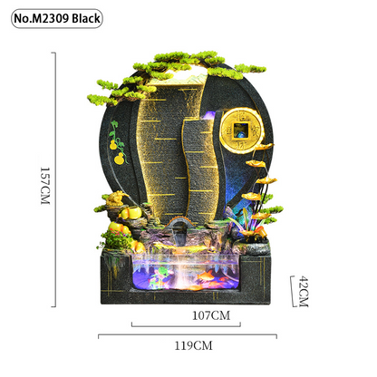 CHENYISHI Large Water Curtain Wall Rockery Flowing Water Fountain Decoration Living Room Office Courtyard Villa Fortune Feng Shui Wheel
