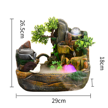 CHENYISHI Rockery Bonsai Living Room Indoor Landscape Fountain Flowing Water Wealth Ornaments Pastoral Fish Pond Gifts