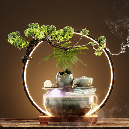 CHENYISHI Lucky Feng Shui Fountain Flowing Water Ornaments Indoor Waterfall Office Tabletop Fish Tank Housewarming Opening Gifts Crafts