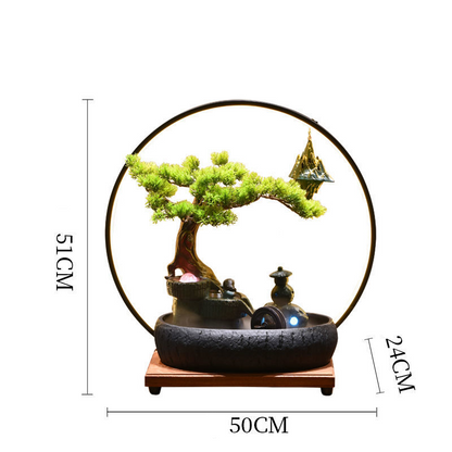 CHENYISHIRockery fountain Flowing Water Ornaments Circulating Water Feature Office Living Room Basin landscape Feng Shui Fortune