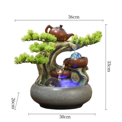 CHENYISHI Rockery Flowing Water To Make Money Alpine Waterwheel Circulating Water Office Living Room Decoration Fengshui Ornaments