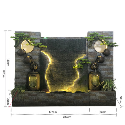 CHENYISHI Large Rockery Water Curtain Wall Flowing