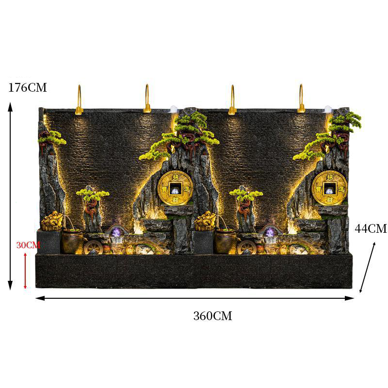 CHENYISHI Water Curtain Wall Rockery Flowing Water Fountain Landscape Water Feature Wall Wealth-promoting Ornaments Home Decor