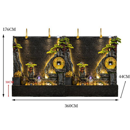 CHENYISHI Water Curtain Wall Rockery Flowing Water Fountain Landscape Water Feature Wall Wealth-promoting Ornaments Home Decor