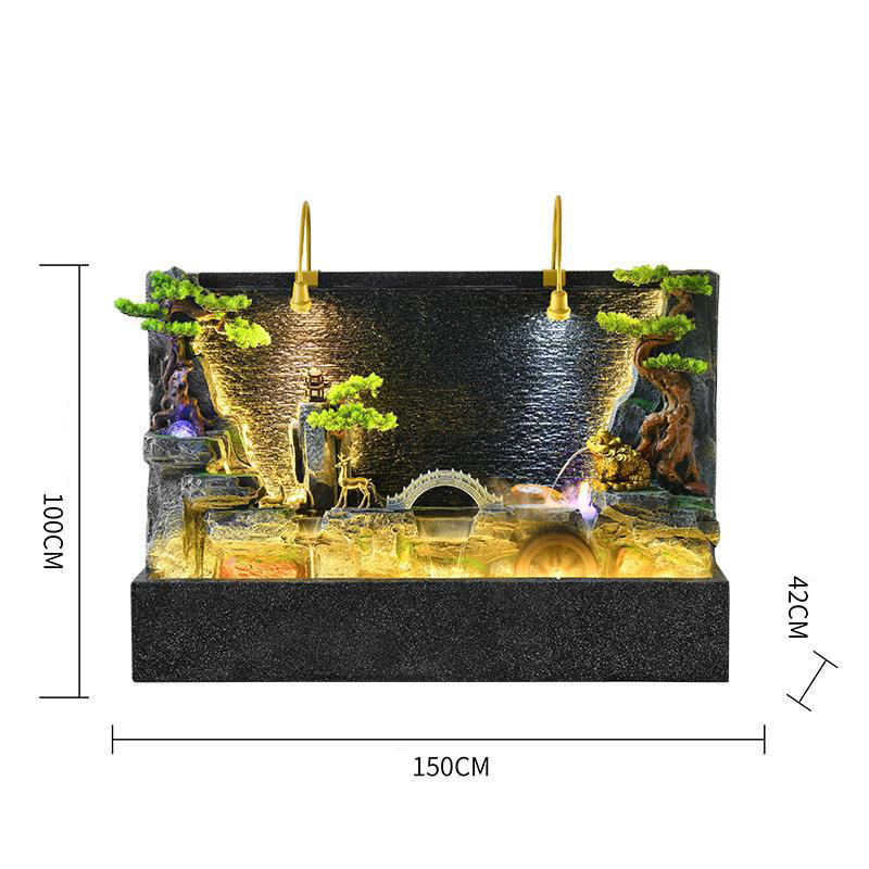 CHENYISHI Large New Chinese Flowing Water Screen Floor-to-ceiling Water Curtain Wall Gift Courtyard Club Decoration Garden Fountain