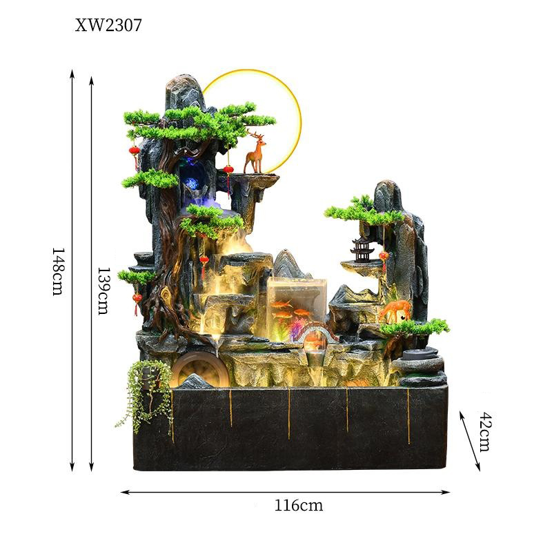 CHENYISHI Rockery Courtyard Water Curtain Fountain Wall Flowing Water Fountain Circulating Water Landscape Fish Tank Decoration