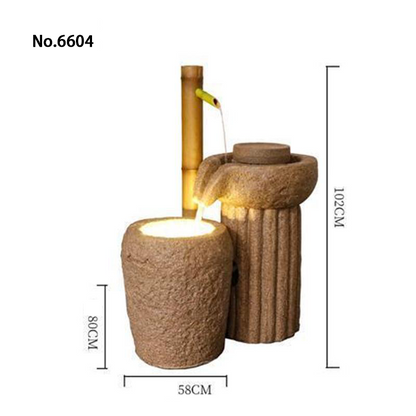 CHENYISHI Pastoral Japanese Water Fountain Sandstone Yard Landscape Courtyard Fish Pond Flowing Water Ornaments Rockery Fountain
