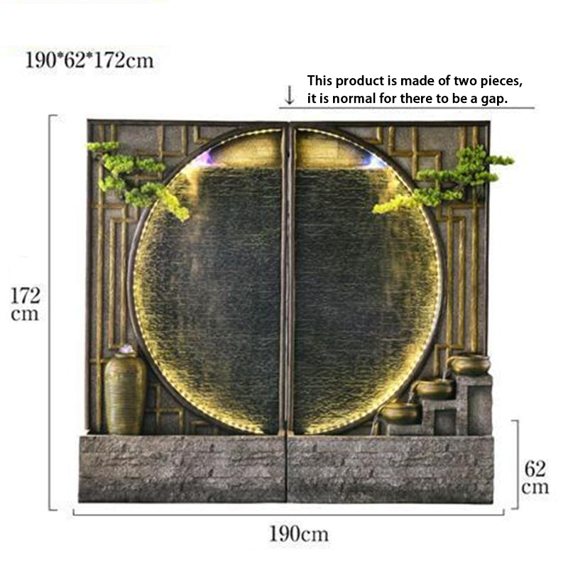 CHENYISHI Large Water Zen Fountain Pool Garden Waterscape B&B Landscaping Balcony Fish Pond Rockery Double-sided Flowing Water Ornaments