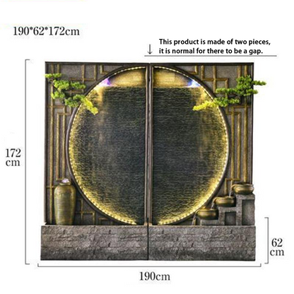 CHENYISHI Large Water Zen Fountain Pool Garden Waterscape B&B Landscaping Balcony Fish Pond Rockery Double-sided Flowing Water Ornaments