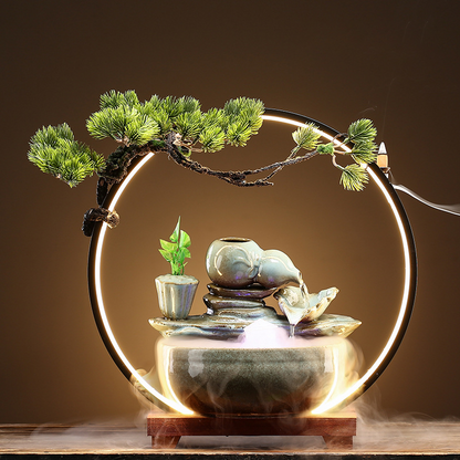 CHENYISHI Lucky Feng Shui Fountain Flowing Water Ornaments Indoor Waterfall Office Tabletop Fish Tank Housewarming Opening Gifts Crafts