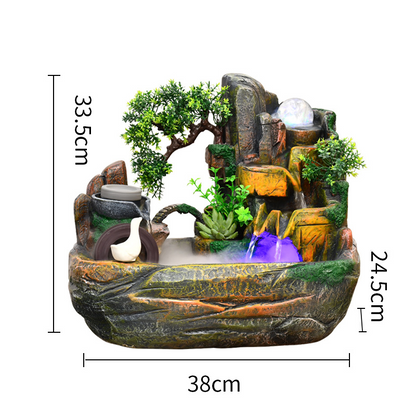 CHENYISHI Rockery Bonsai Living Room Indoor Landscape Fountain Flowing Water Wealth Ornaments Pastoral Fish Pond Gifts