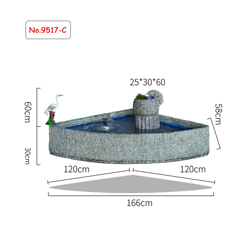 CHENYISHI Large Rockery Flowing Water Fountain Ornaments Villa Courtyard Fish Pond Outdoor Garden Balcony Corner Fish Tank Decoration