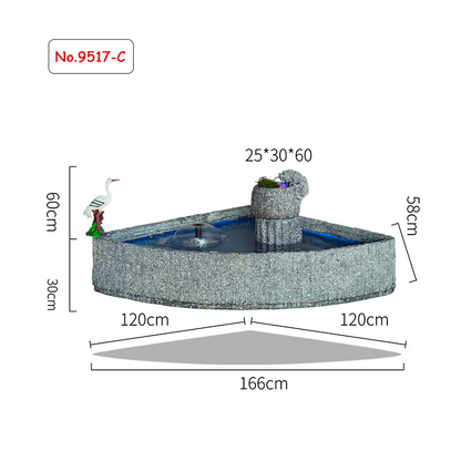 CHENYISHI Large Rockery Flowing Water Fountain Ornaments Villa Courtyard Fish Pond Outdoor Garden Balcony Corner Fish Tank Decoration