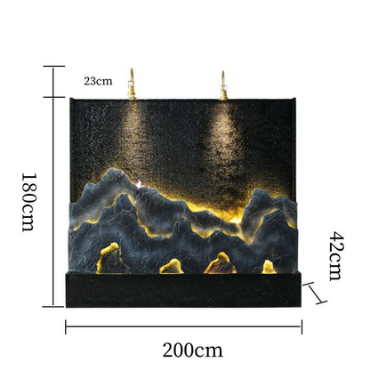 CHENYISHI Large Rockery Flowing Water Fountain Water Curtain Wall Partition Screen Courtyard Fish Pond Hotel Fortune-making Ornament