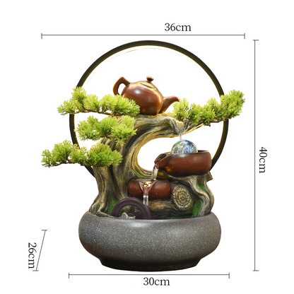 CHENYISHI Rockery Flowing Water To Make Money Alpine Waterwheel Circulating Water Office Living Room Decoration Fengshui Ornaments